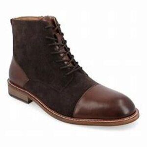 THOMAS & VINE Men's Jagger Cap Toe Ankle Boots Brown